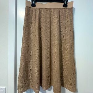 Elegant Tan Lace Skirt